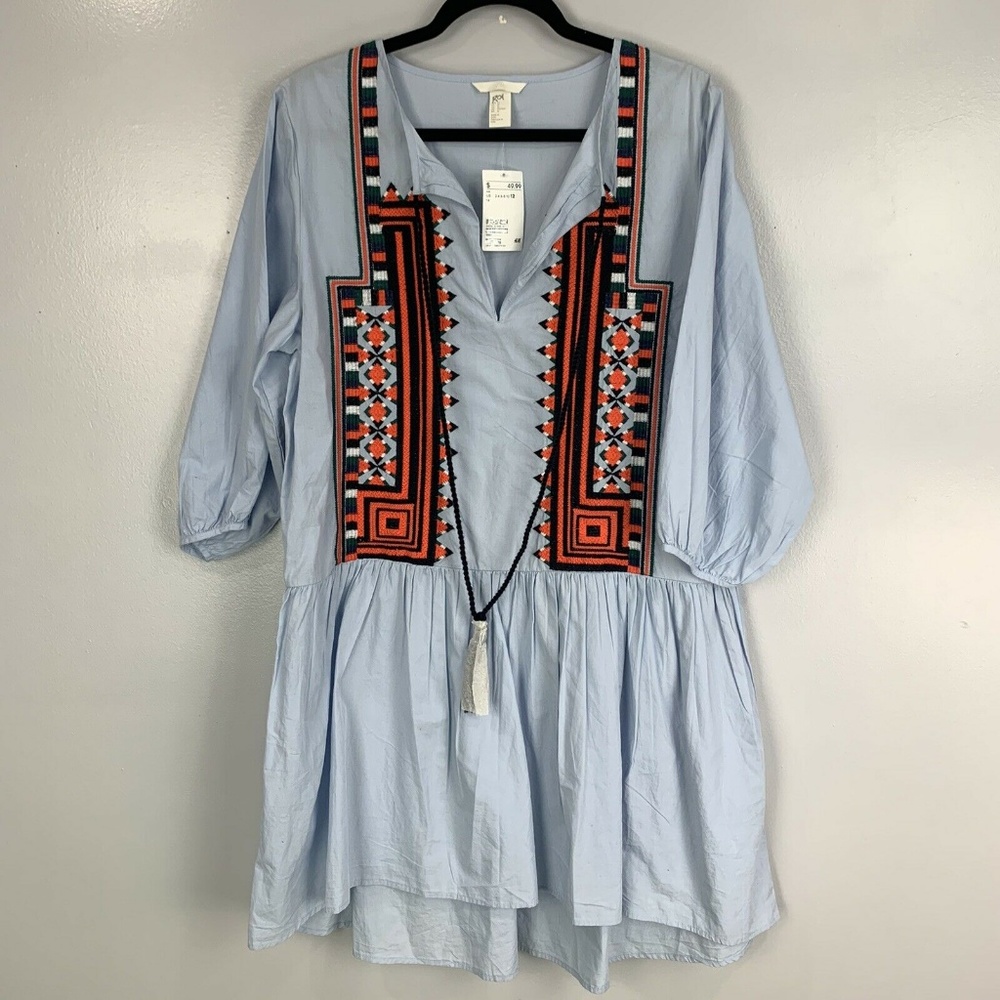 H&M Embroidered Fit & Flare Dress NWT